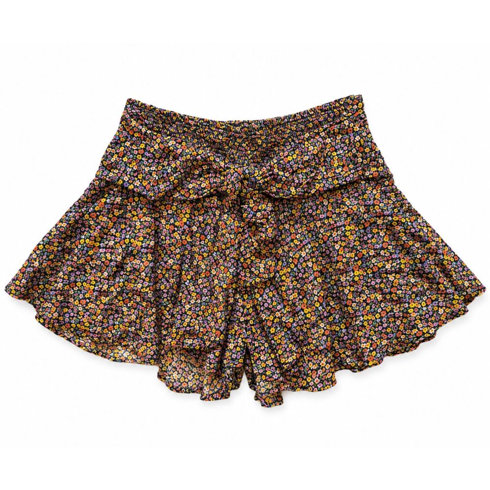 Patrons of Peace Floral Print Skort Ruffle Overlay Womens